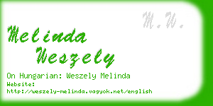 melinda weszely business card